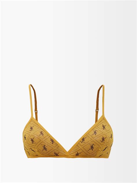 ysl monogram embellished bra